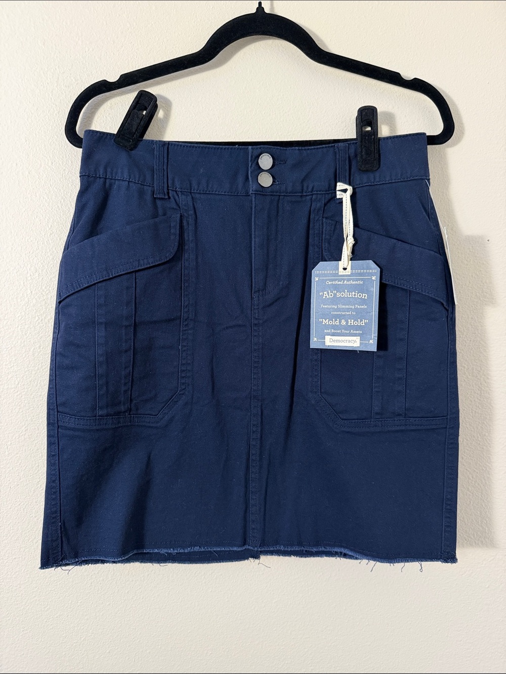 Democracy Womens "Ab"solution Patch Pocket Skirt in Navy Size 4